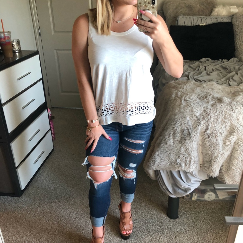 Loft Lace Trim Tank
